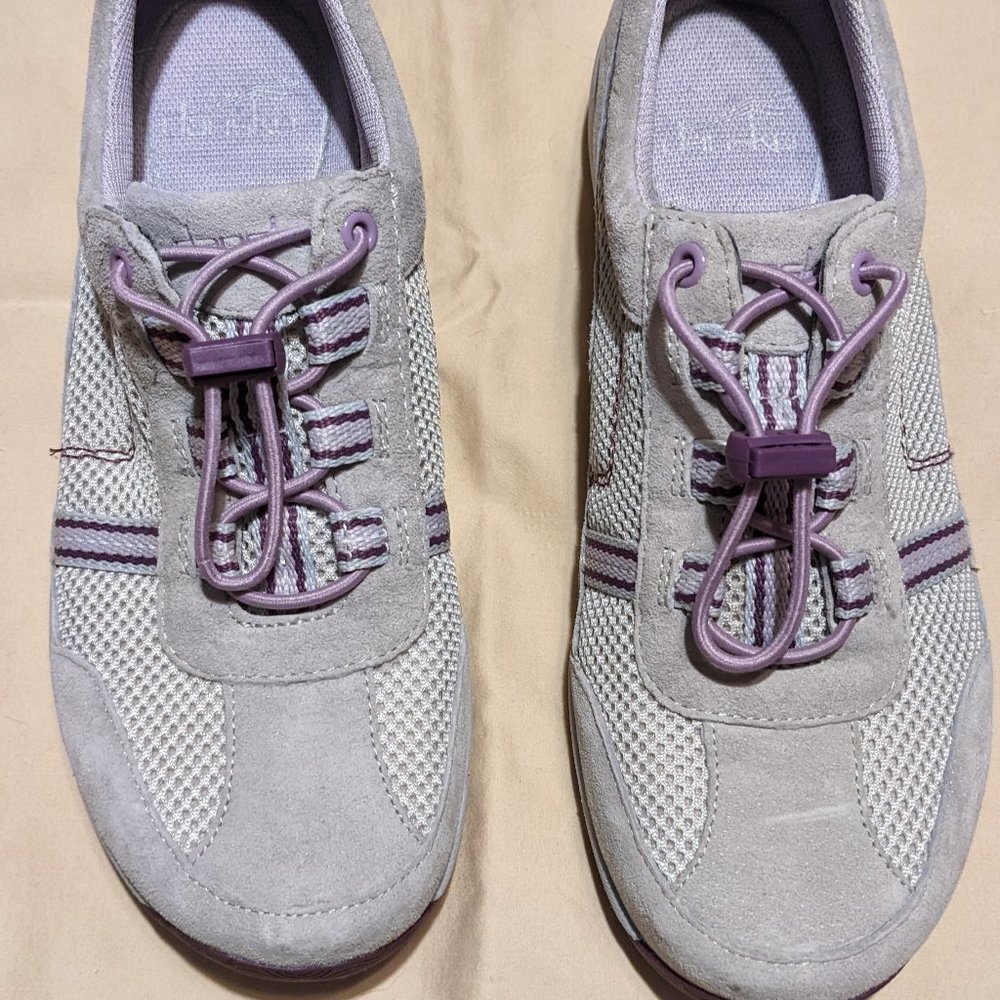 Dansko Womens Helen Grey/Purple Suede Bungee Sneakers Size EU 38 US 7.5-8